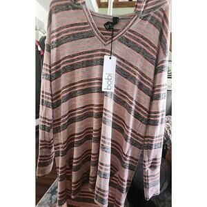 Bobi NWT lightweight Coral Combo hoodie Small NWT A109 Excellent Soft